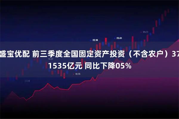 盛宝优配 前三季度全国固定资产投资（不含农户）371535亿元 同比下降05%