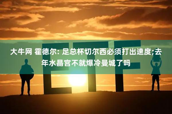 大牛网 霍德尔: 足总杯切尔西必须打出速度;去年水晶宫不就爆冷曼城了吗