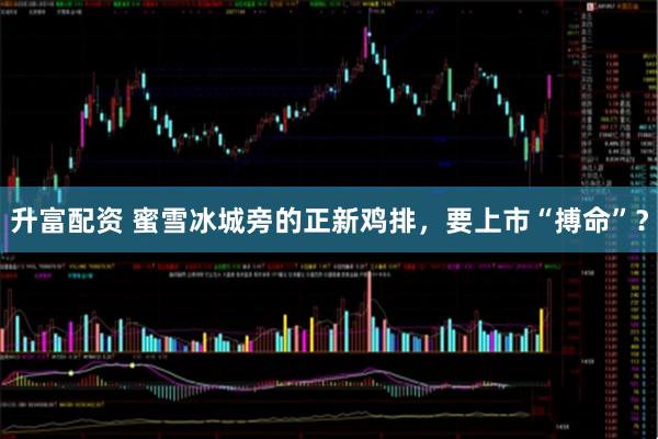 升富配资 蜜雪冰城旁的正新鸡排，要上市“搏命”？